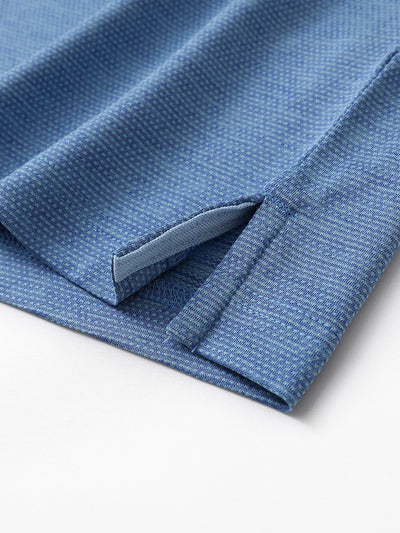 Men's Dry Fit Jacquard Golf Shirts-Classic Blue Heather