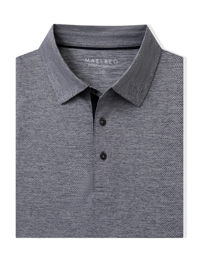 Men's Dry Fit Jacquard Golf Shirts-Navy Heather
