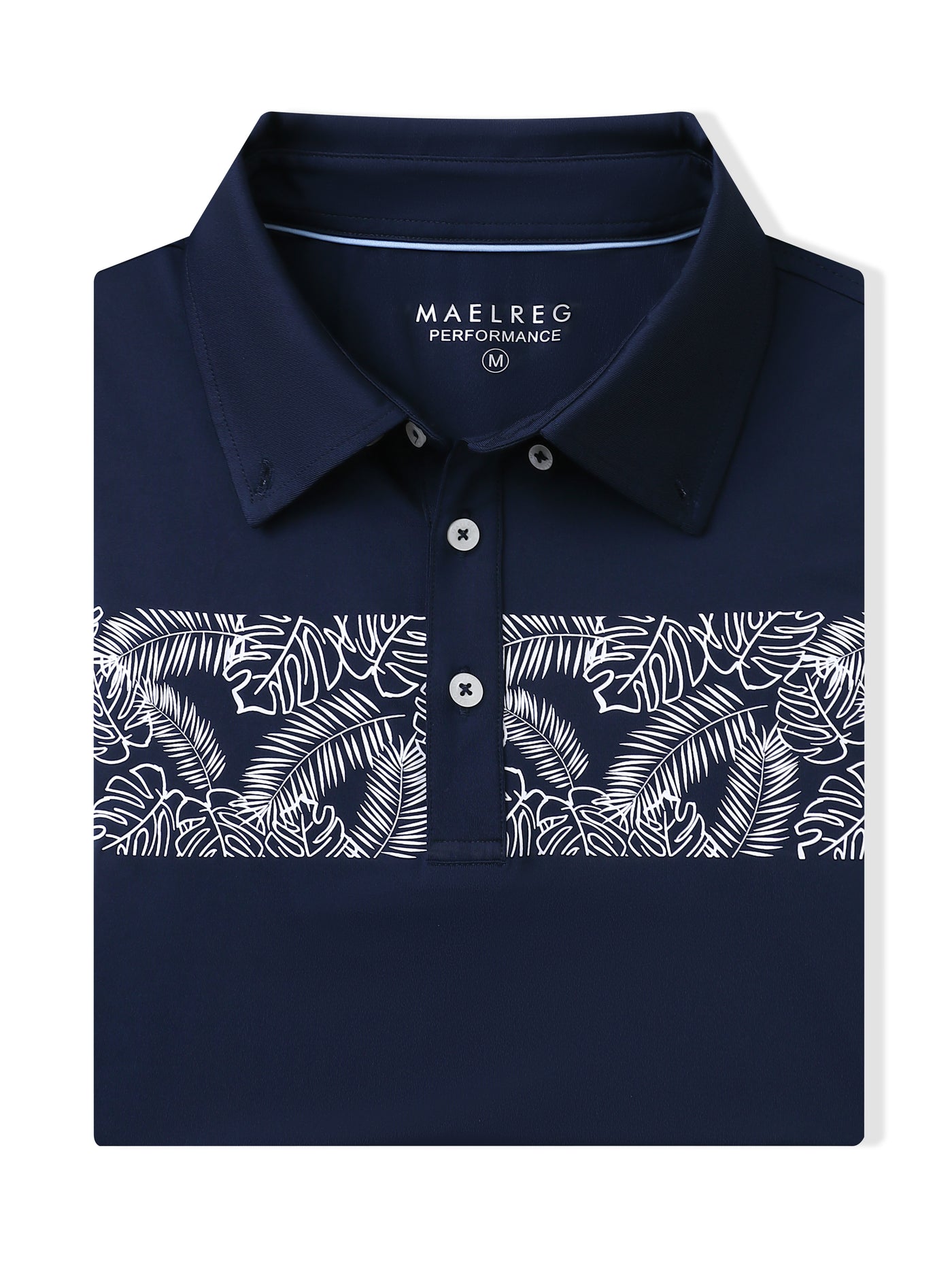 Men's Print Pattern Golf Polo Shirts-Navy1