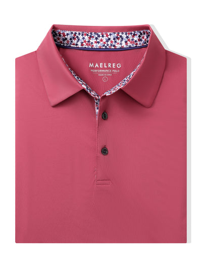 Men's Solid Jersey Golf Shirts-Cranberry