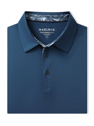 Men's Solid Jersey Golf Shirts-Blue