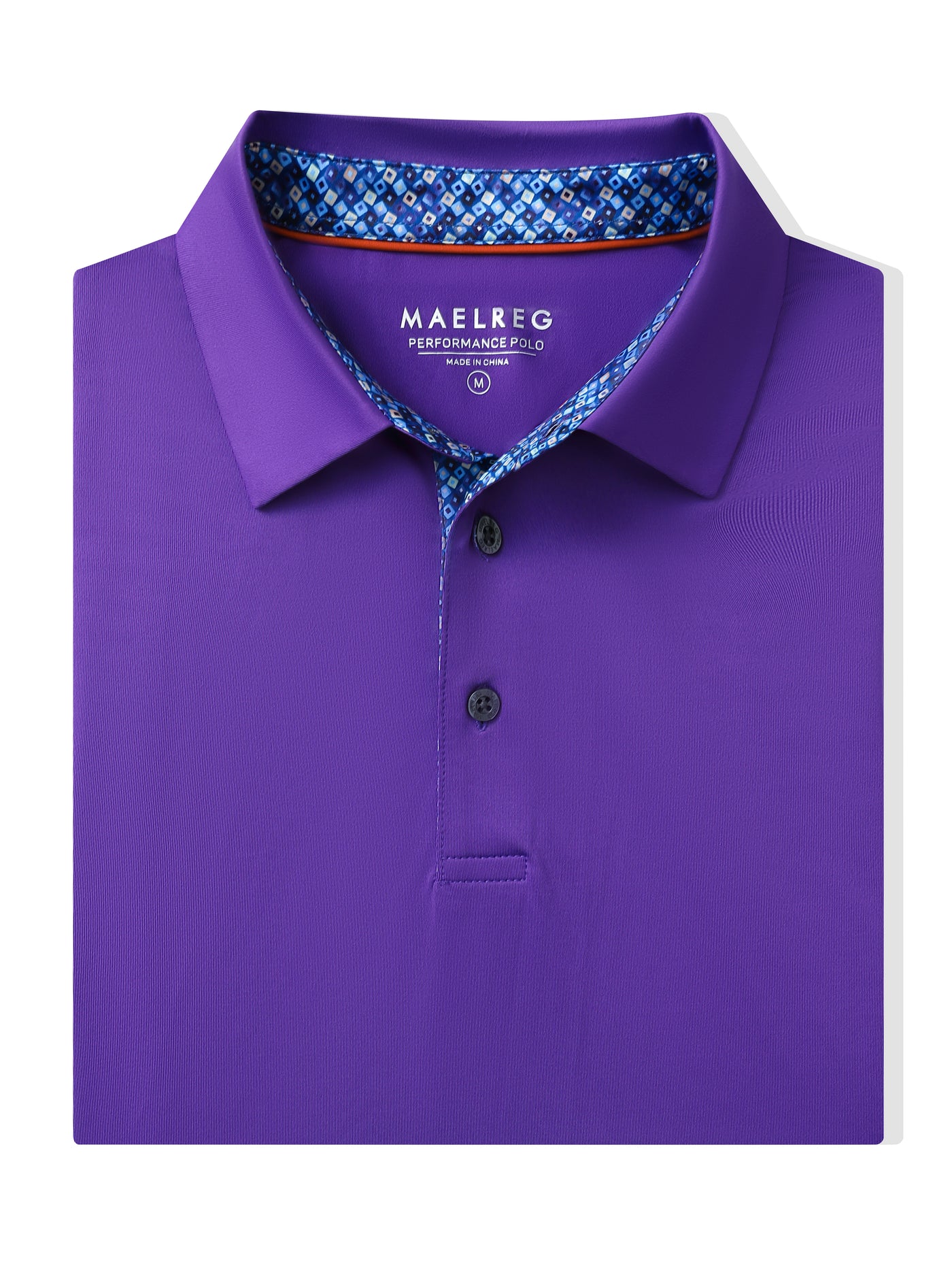 Men's Solid Jersey Golf Shirts-Purple