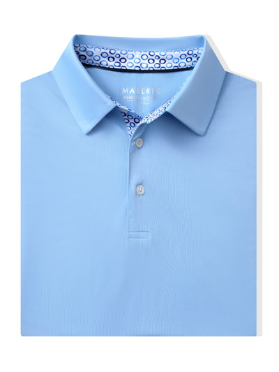 Men's Solid Jersey Golf Shirts-Light Blue