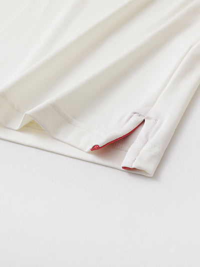 Men's Chest Print Golf Polo Shirts-Cream2