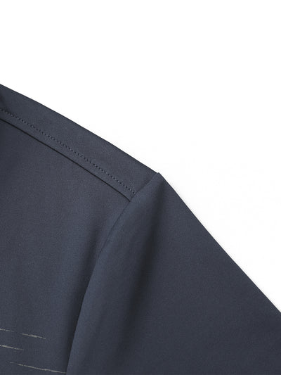 Men's Chest Print Golf Polo Shirts-Dark Grey