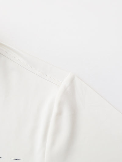 Men's Chest Print Golf Polo Shirts-Cream1