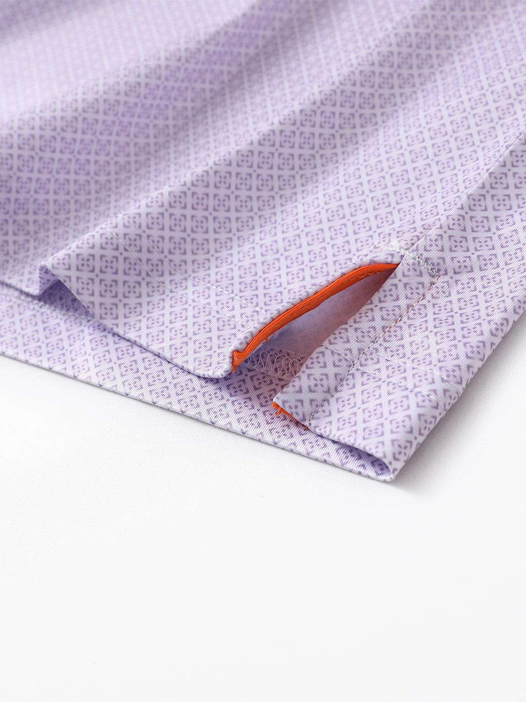 Men's Printed Golf Shirts-Lavender Button