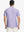 Back half-body view of PURPLE WHITE polo featuring soft brushstroke textures in purple hues