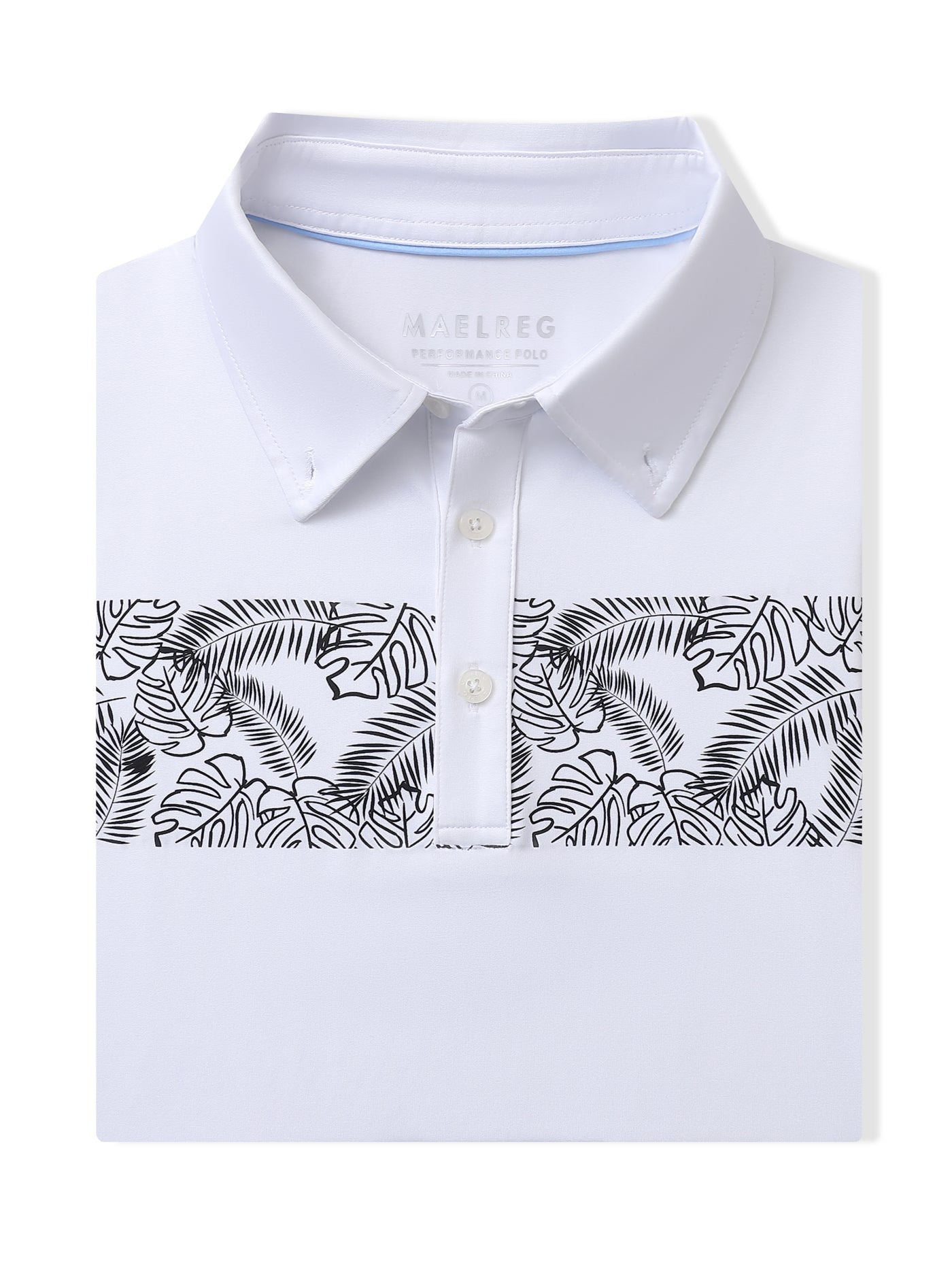Men's Print Pattern Golf Polo Shirts-White4