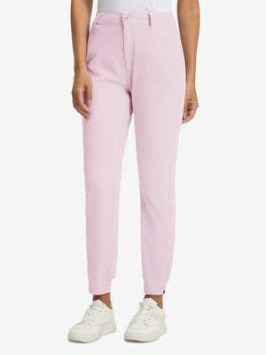 Women's Ultra-stretch Quick Dry Sweatpants with Ankle Zips in pale pink, 3D product view