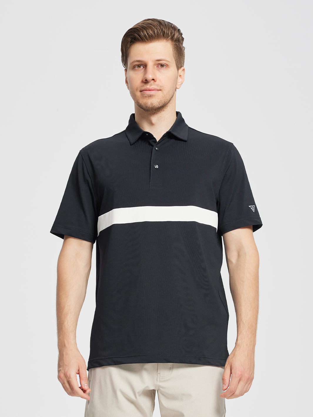 Men's Dry Fit Pique Golf Shirts-Black