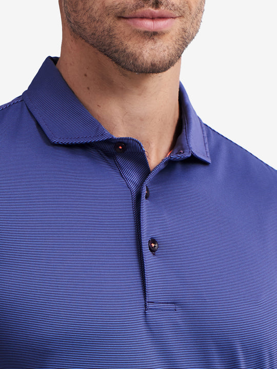 Long Sleeve Pinstripe Jersey Polo