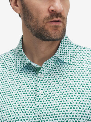 4 Way Stretch Print Collared Polo Shirts
