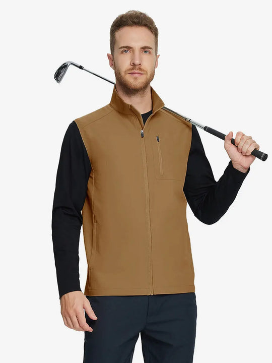 Windproof Golf Vests with Zip Pockets