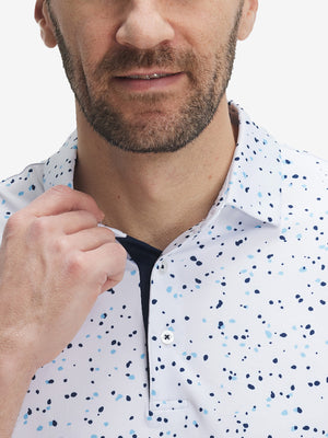 4 Way Stretch Print Collared Polo Shirts