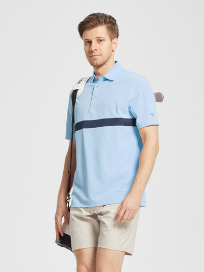 Men's Dry Fit Pique Golf Shirts-Blue