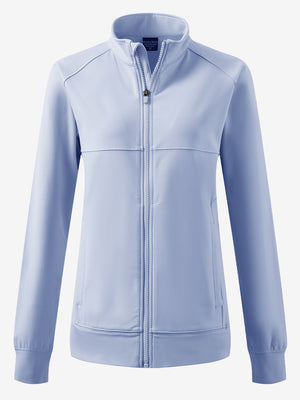 Women's Water-Resistant Stretch Fleece Lined Jacket in light grayish blue, 3D product view