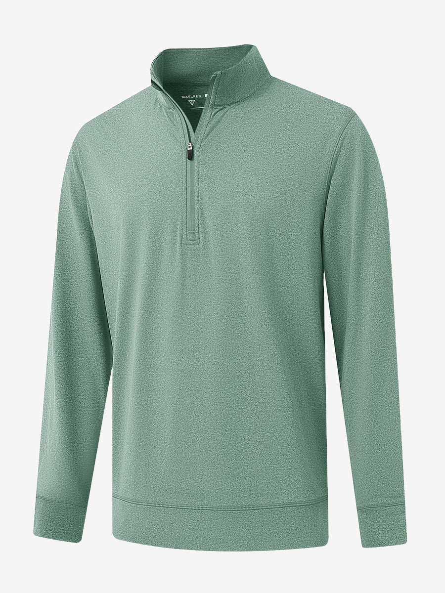 Quarter Zip Melange Pullover