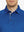 Model front view from nose to chest in COBALT Elegant Performance Jacquard Polo