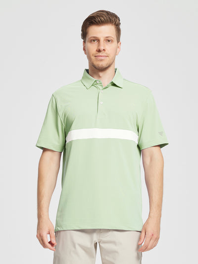 Men's Dry Fit Pique Golf Shirts-Canary Green