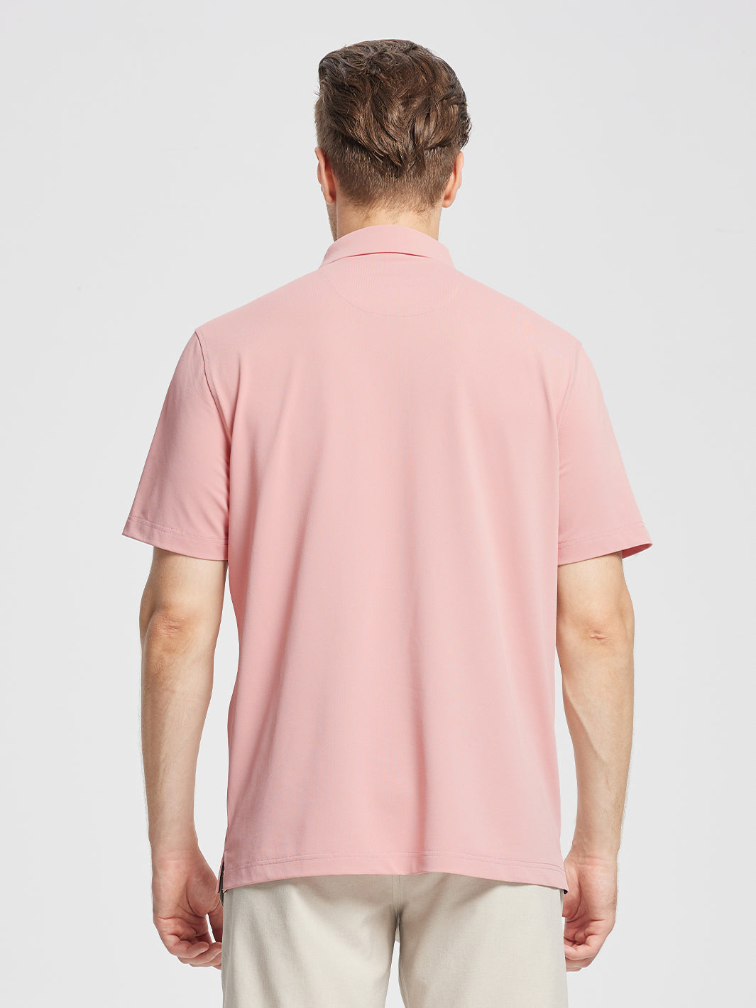 Men's Dry Fit Pique Golf Shirts-Pale Pink