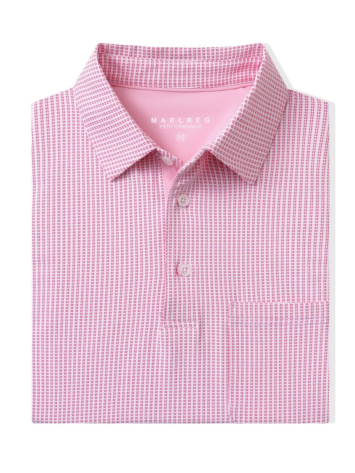 Men's Dry Fit Jacquard Pocket Golf Shirts-Rose