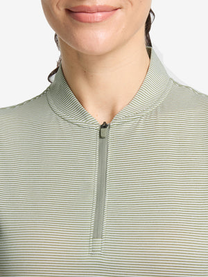 Women's 4-Way Stretch Q-Zip Pin Striped Golf Shirts