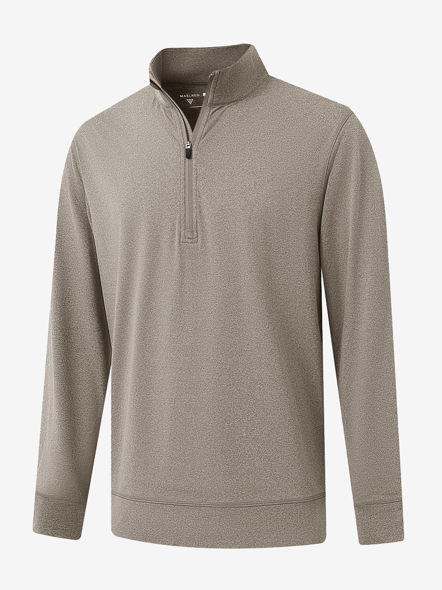 Quarter Zip Melange Pullover
