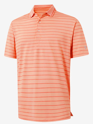 Non-Curl Ribbed Collar Striped Polo Shirts