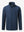 Lightweight water-resistant outerwear jacket in blue indigo, front 3D view with clean structure
