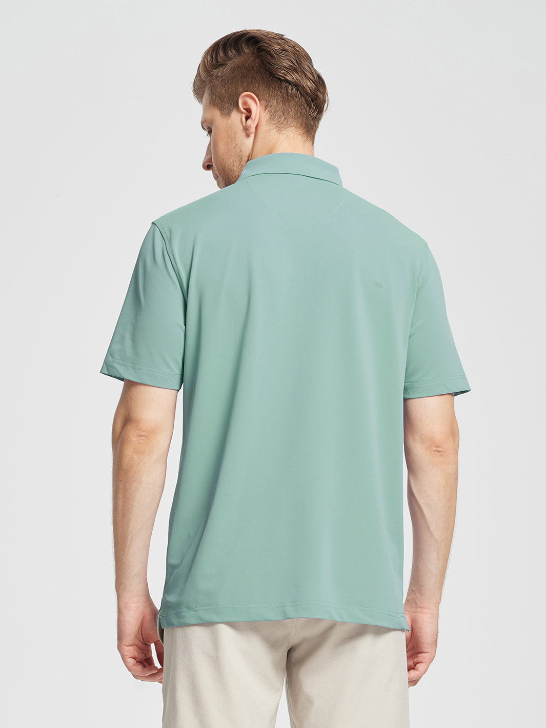 Men's Dry Fit Pique Golf Shirts-Beryl Green