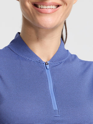 Women's 4-Way Stretch Q-Zip Pin Striped Golf Shirts