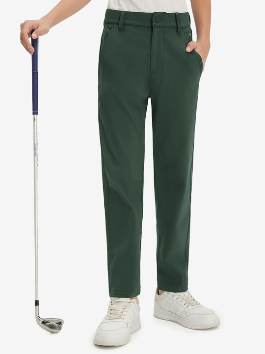 Boys Stretch Fleece Lined Casual Golf Pants