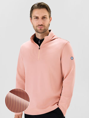 Pin-Stripe Quarter Zip with Hood