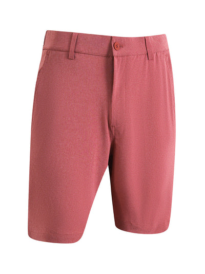 10" Inseam Striped Golf Shorts-Mineral Red