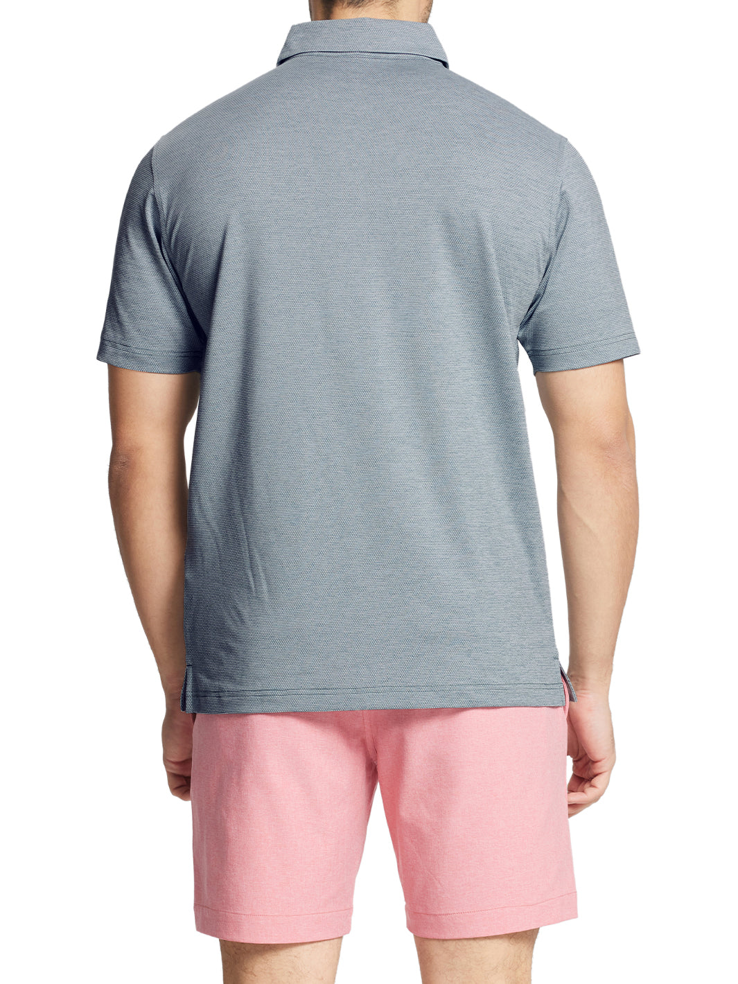 Men's Dry Fit Jacquard Golf Shirts-Slate Green Heather
