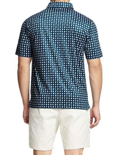Men's Printed Golf Shirts-Green Space