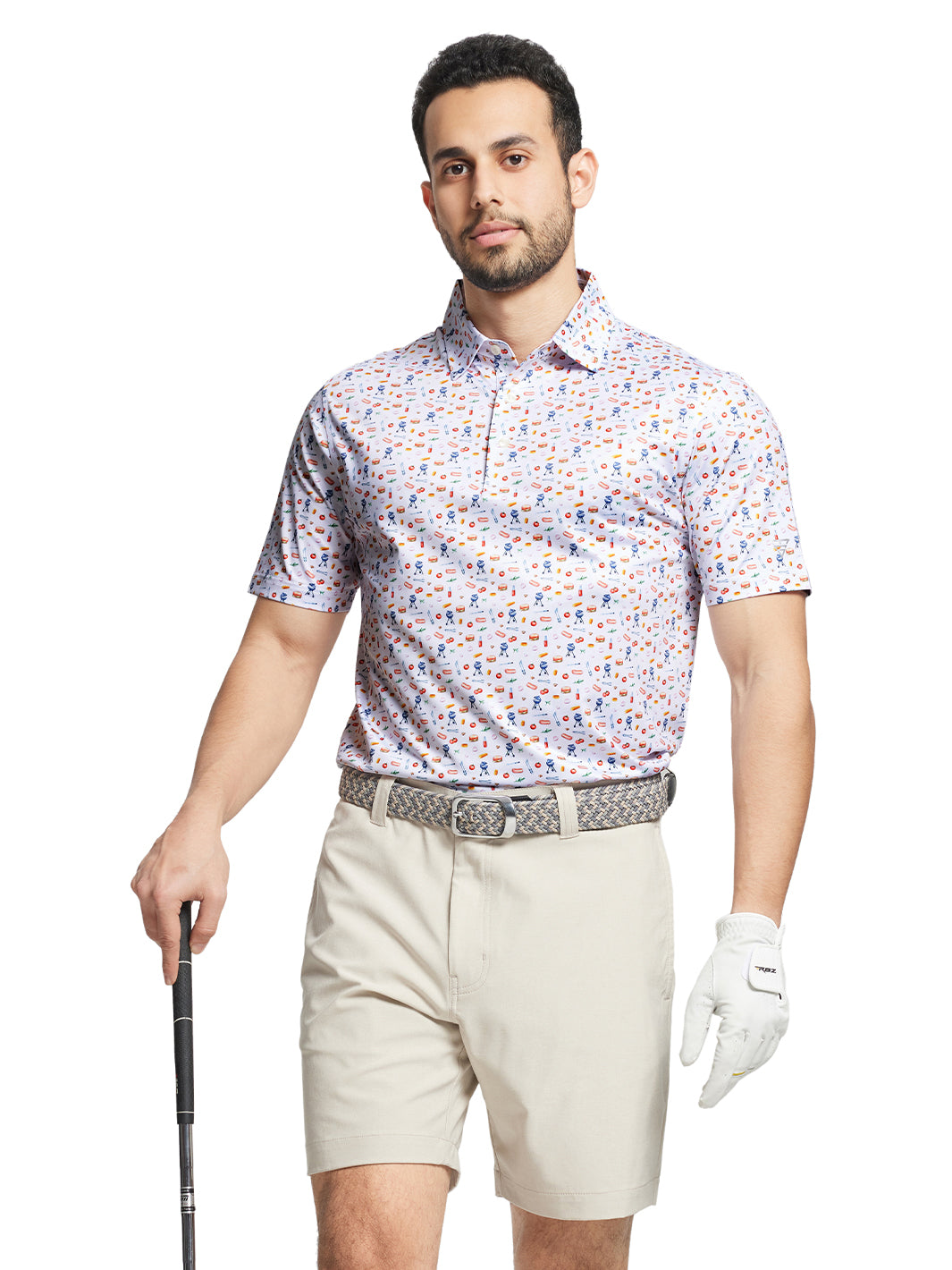 Men's Printed Golf Shirts-Barbecue