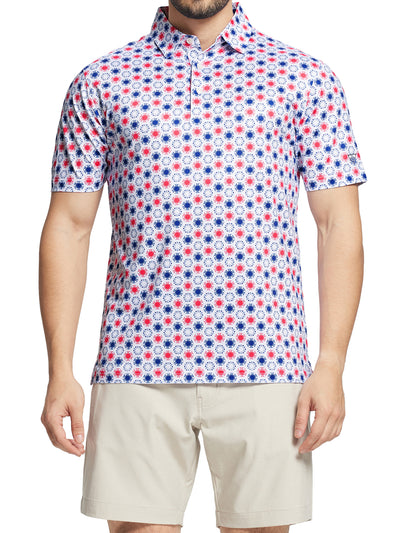 Men's Printed Golf Shirts-Chips