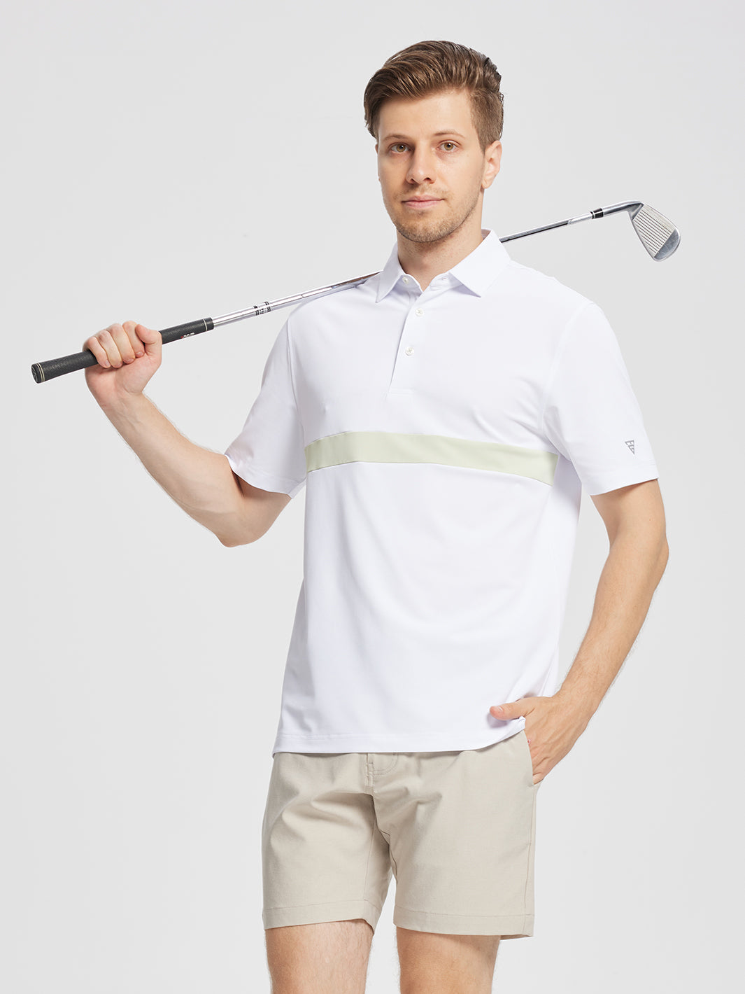 Men's Dry Fit Pique Golf Shirts-White