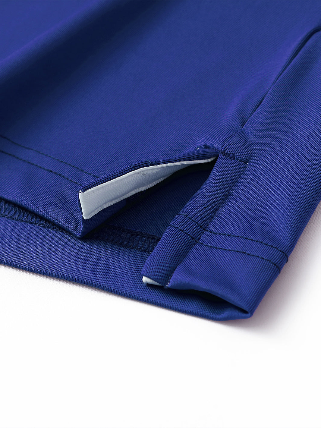 Men's Solid Color Block Patchwork Polo Shirts-Klein Blue