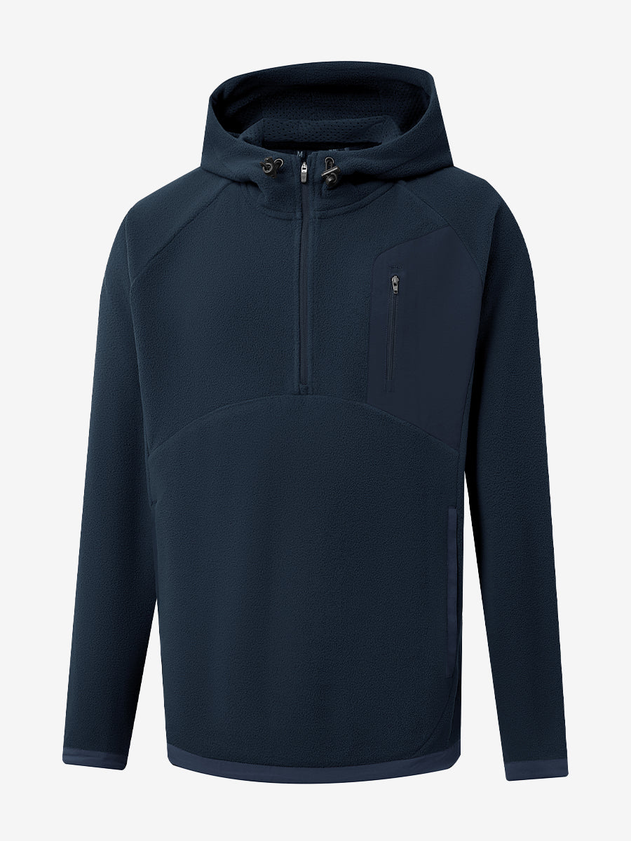 3D front view of the Quarter Zip Polar Fleece Sweatshirt in Navy, simple and athletic look.