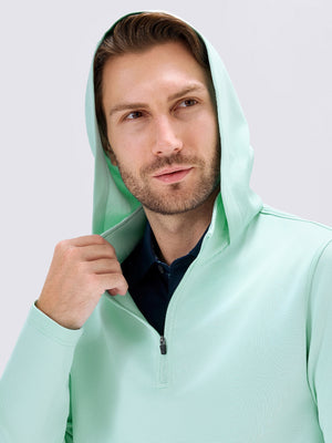 Pin-Stripe Quarter Zip with Hood