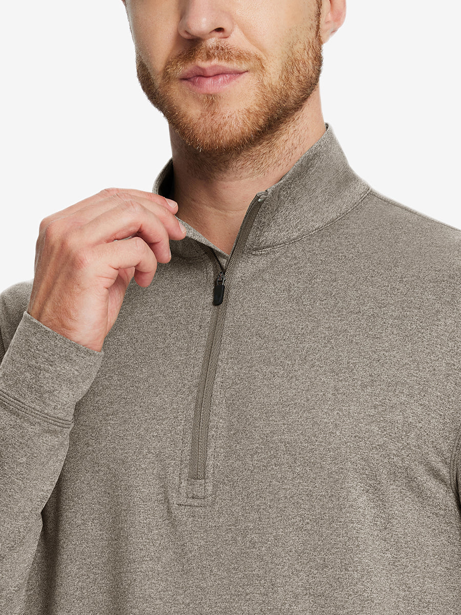Quarter Zip Melange Pullover