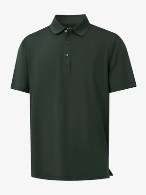 3D view of Everyday Solid Jersey Polo in OLIVE GREEN, showcasing tailored design and fit.