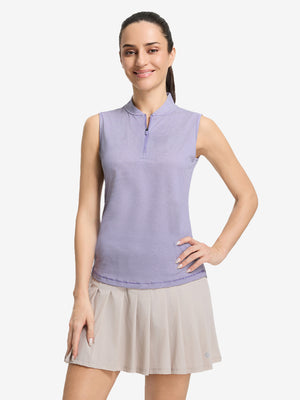 Women's 4-Way Stretch Q-Zip Pin Striped Golf Shirts