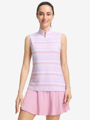 Women's Sleeveless Q-Zip Print Golf Shirts
