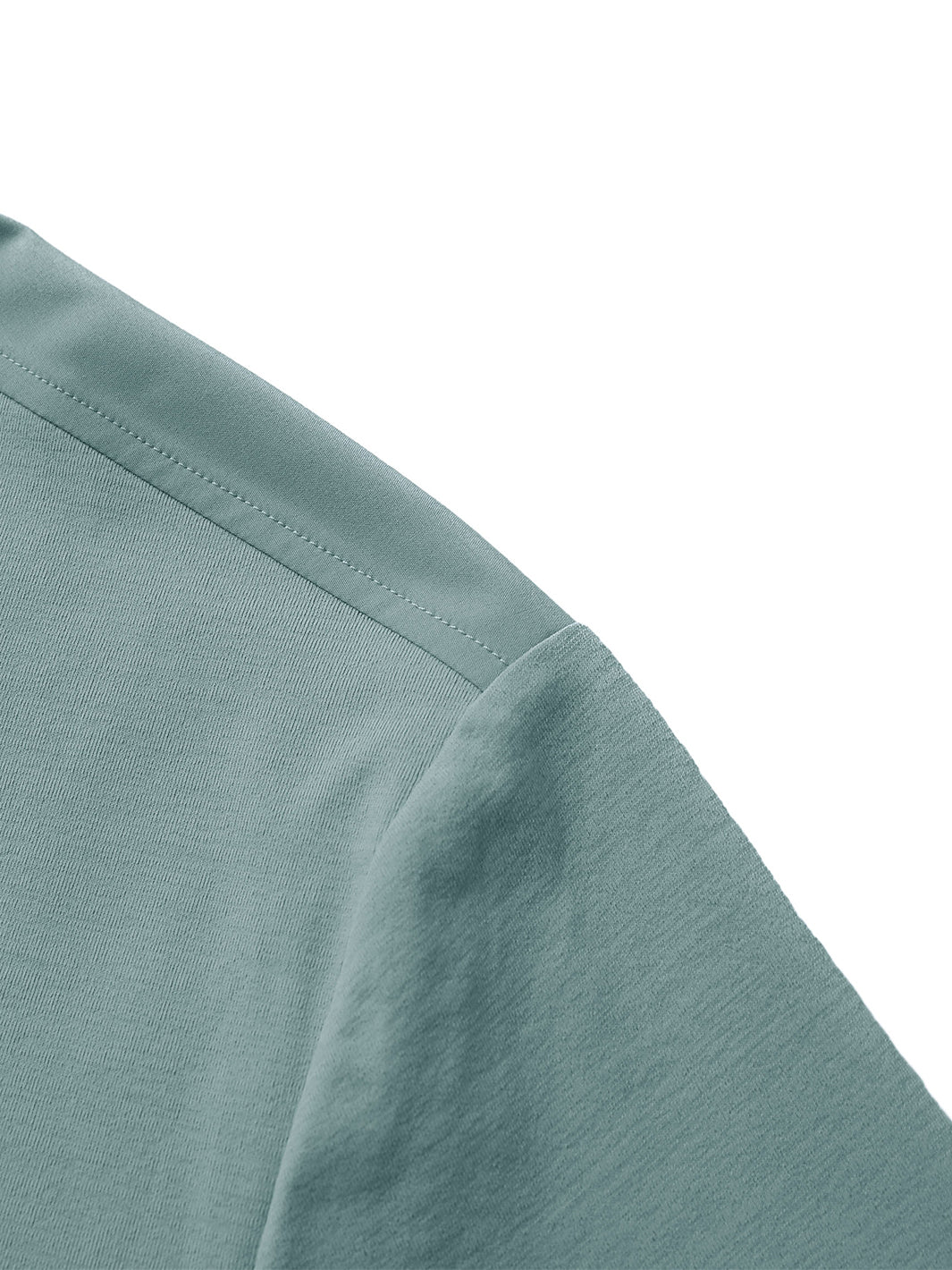 Men's Collarless Pocket Henley Golf Shirts-Beryl Green