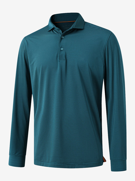 Long Sleeve Pinstripe Jersey Polo