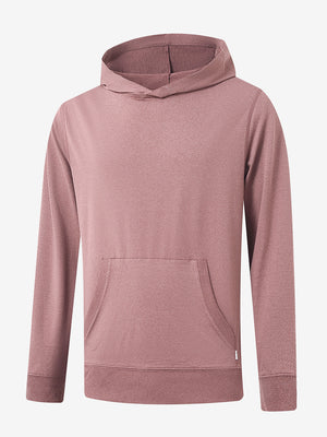 3D front view of the Athletic Golf Hoodie in Pink Heather, designed for comfort and performance.